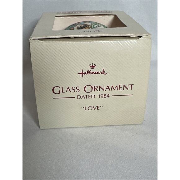 Vintage Hallmark Glass Ornament Love 1984 NOS - Picture 5 of 6